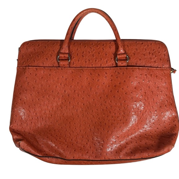Bueno Handbags - Bueno Orange Laptop Bag Faux Ostrich